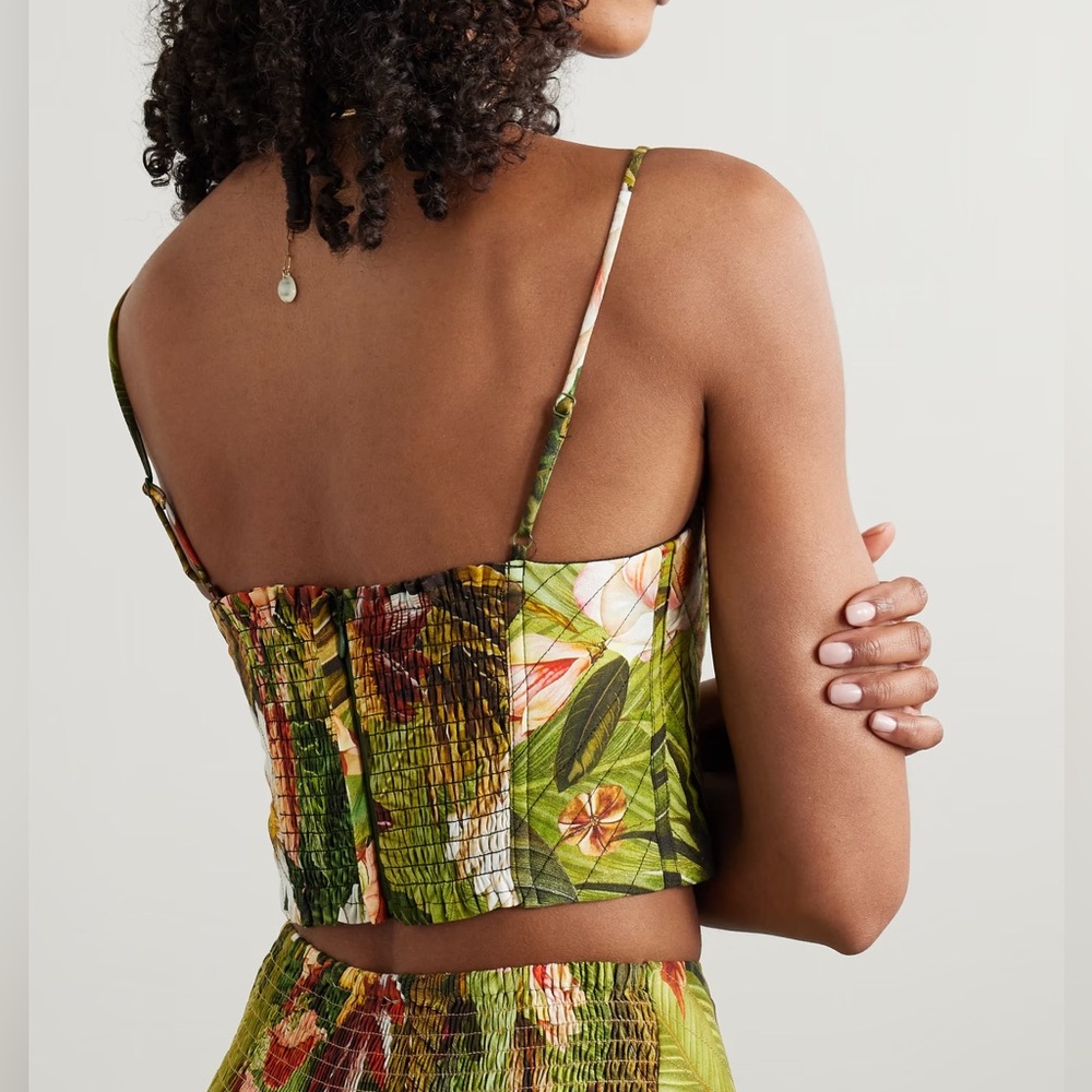 NWT Farm Rio Multicolor Botanical Forest Croptop - Picture 3 of 7